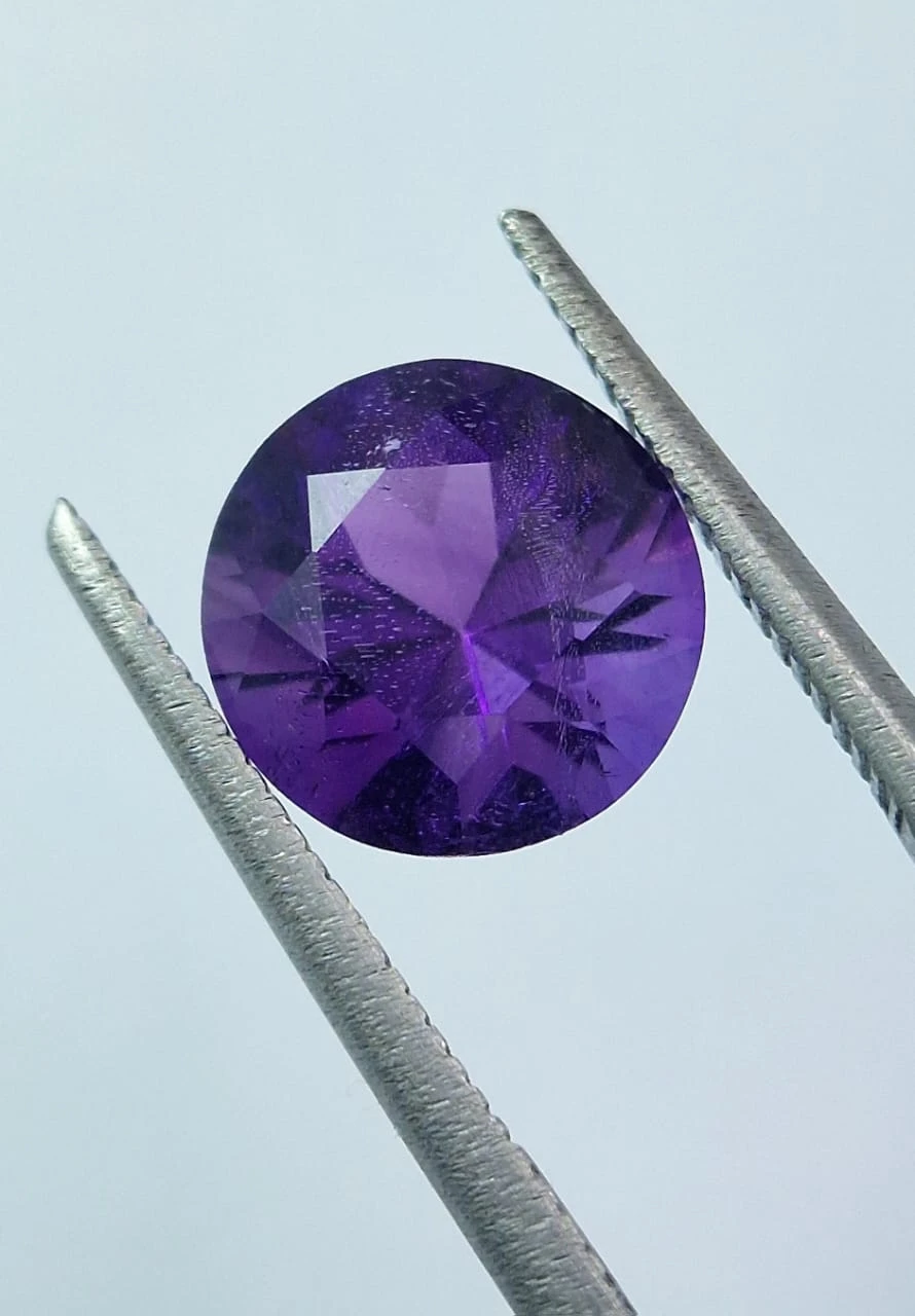 2.1ct Natural Purple Amethyst Round Cut Loose Gemstone from Nigeria — view 4